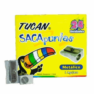 Caja Sacapuntas Metalico 1 Agujero Cuña 24 Uni. Tucan