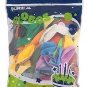 Bolsa de 100 globos No.10 Krea de colores surtidos