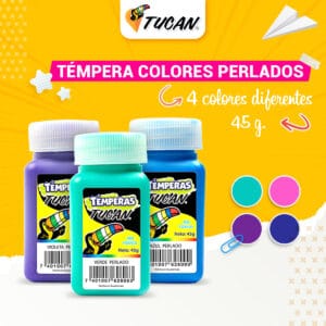 Tempera en frasco colores perleados