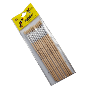 Pincel Cerda Blanca Plana No. 6 Blister 12 Uni.