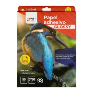 Paquete 50 hojas Fotografico Adhesivo carta Glossy