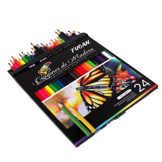 Craton de madera Alta Calidad de 24 colores.