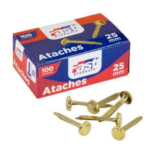 Ataches 25 MM 100 uni. Dorados