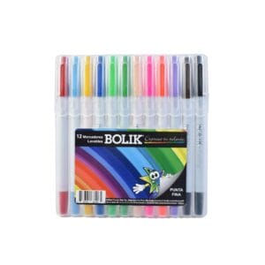Estuche Marcadores Delgado Lavables 12 col. Bolik