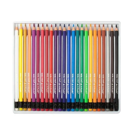 Crayon de Madera Triangular Largo Y-Plus 24 Col. Borrable - Imagen 2