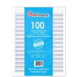 Resma de hoja doble líneas tamaño carta