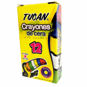 Crayon de cera estándar de 12 colores redondo Tucan
