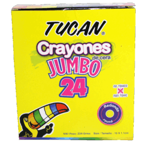 Crayon de cera Jumbo de 24 colores. Tucan