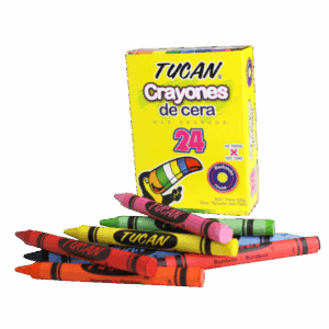 Crayon de cera estándar redondo de 24 colores. Tucan