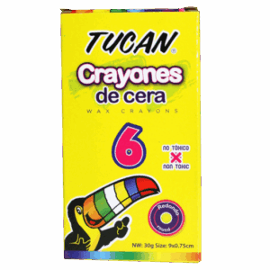 Crayon de cera estandar 6 colores Tucan