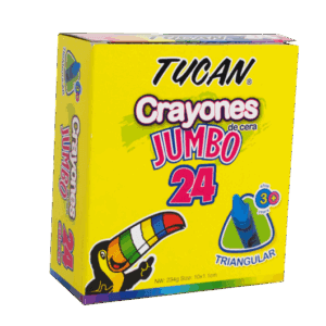 Crayon de cera Jumbo triangular de 24 colores. Tucan