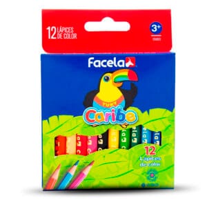 Crayon de Madera Corto 12 Col Triangular Facela