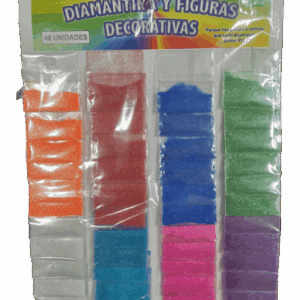 Carton de diamantina de 48 uni surtida color tornasol