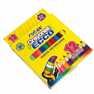 Crayon de madera corto ECCO 12 colores.