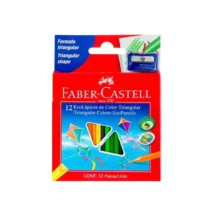 Crayon Madera Faber Castell Corto Triang 12Col