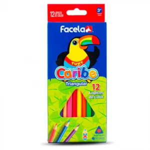 Crayon de Madera largo 12 Col Triangular Facela