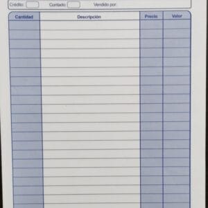 Talonario de Facturas 1/2 Carta