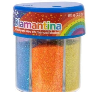 BOTE DE DIAMANTINA FAST DE 80GRS 6 COLORES NEON SURTIDOS