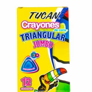 Crayon de cera Jumbo triangular de 12 colores. Tucan