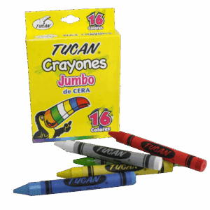 Crayon de cera Jumbo de 16 colores. Tucan