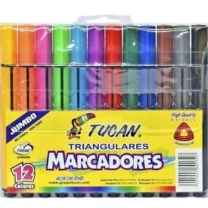 Estuche Marcador Jumbo Triangular 12 Col.Tucán