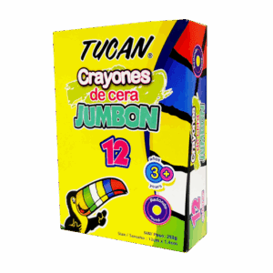 Crayon de cera JUMBON de 12 colores. Tucan