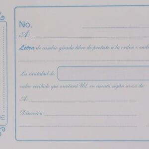 Talonario de Letra de Cambio 50 hojas