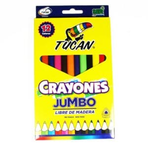 Crayon libre de madera Jumbo triangular de 12 colores