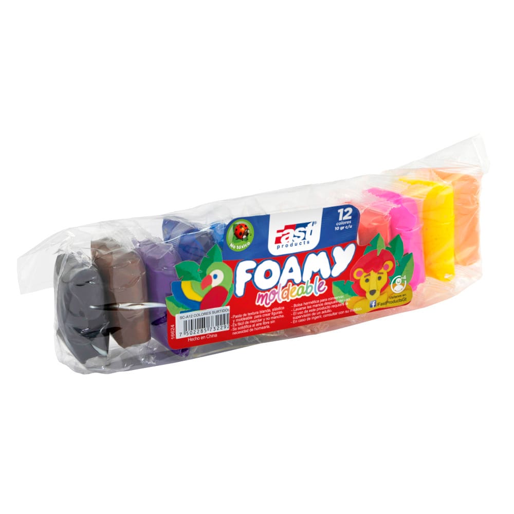 Foamy moldeable Fast 10 gramos 12 colores