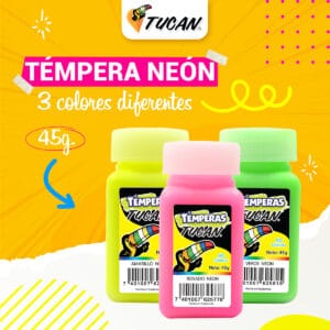 Tempera en frasco colores neón