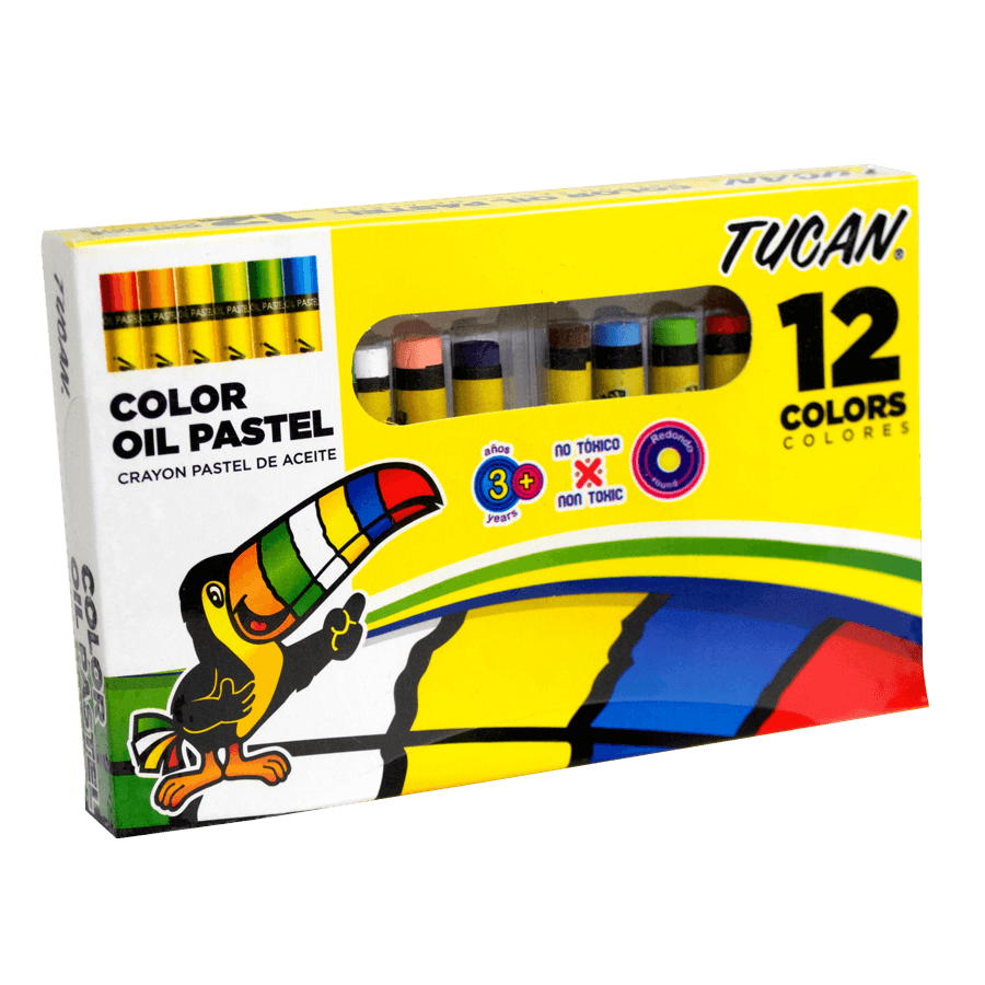 Crayon Pastel Oleo Redondo 12 Colores Tucan