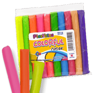 Plasticina colorful 180 gramos. 10 colores