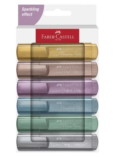 Set de 6 Marcador Resaltador Faber castell set 6 col metalico