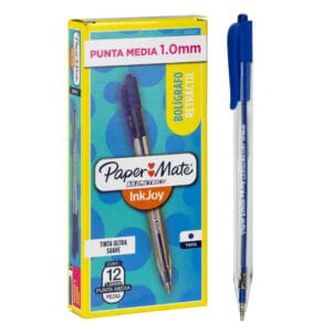 Docena de boligrafo kilometrico retractil punta mediana