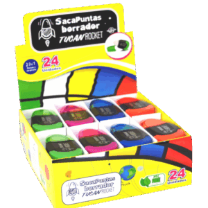 Caja de Blister de Borrador y Sacapuntas (2 en 1) Rocket