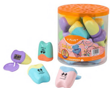 BOTE SACAPUNTAS DOBLE AGUJERO CON DEPOSITO Y-PLUS SMILE 24/1