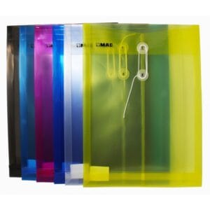 Paquete de 12 Sobres Plastico Vertical Carta Cordel Surtido