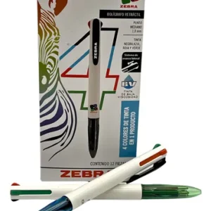 Docena Bolígrafo Zebra 4 colores