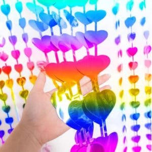 Cortina Foil diseño de corazones 1x2Metros