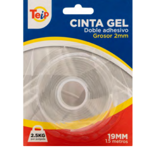 CINTA GEL TEIP DOBLE ADHESIVO 19MMX1.5MT